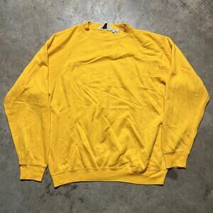 Vintage 80s Action Yellow Acrylic Blank Sweatshirt